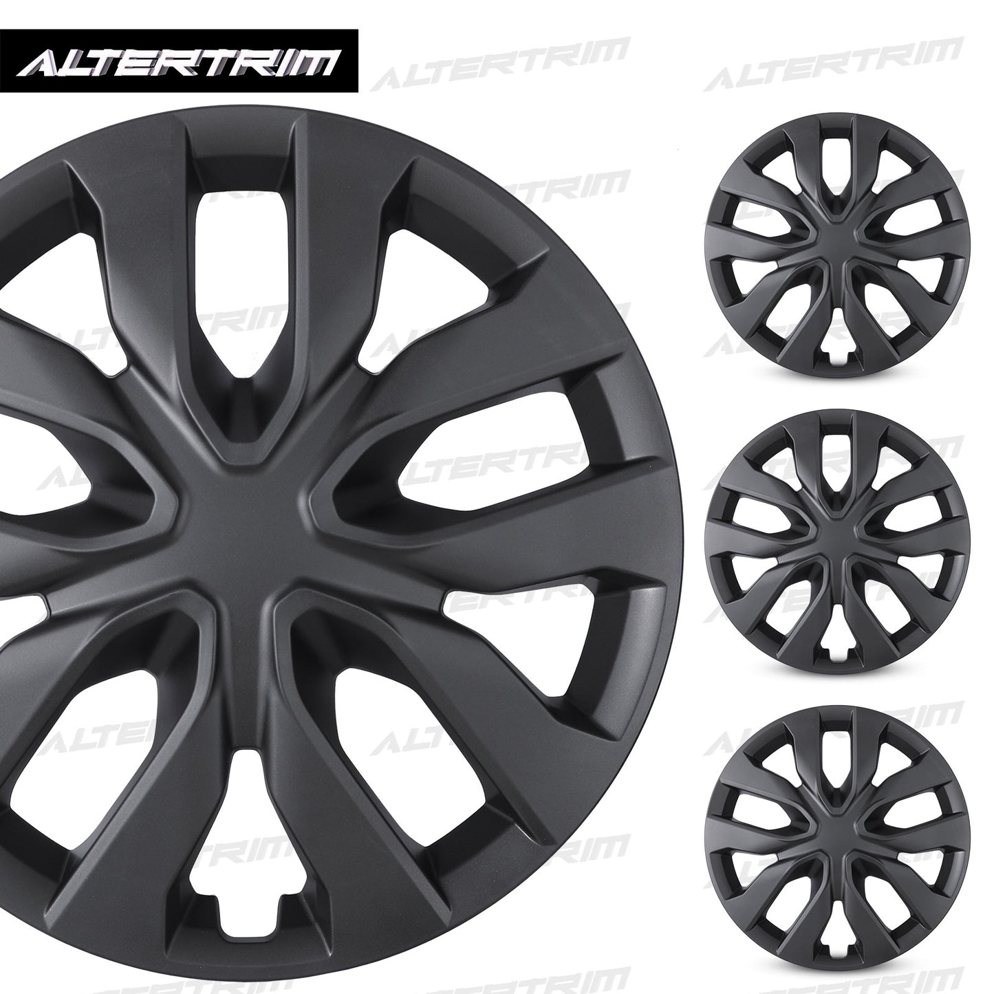 17 Inch Wheel Hubcaps for 2014-2020 Nissan Rogue - Matte Black