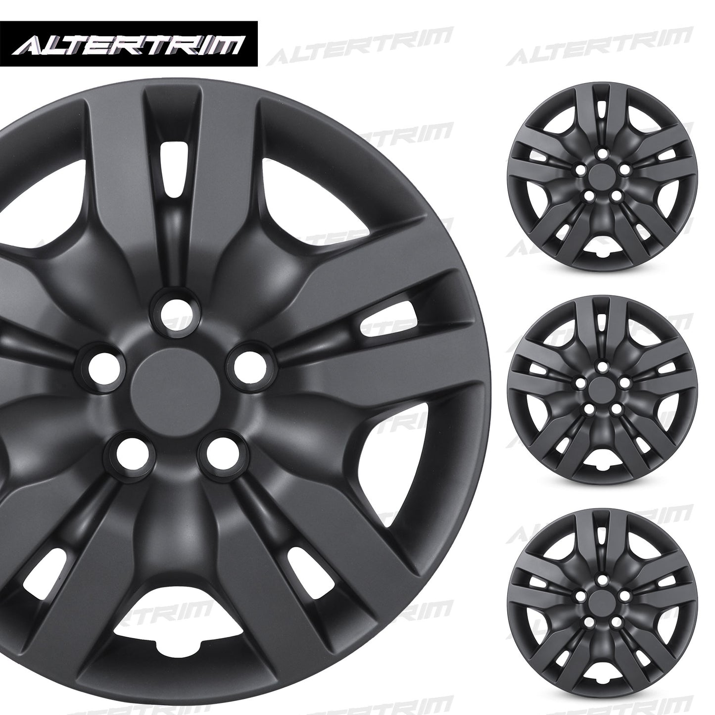 16 Inch Wheel Hubcaps for 2007-2012 Nissan Altima Sedan/2008-2009 Nissan Altima Coupe - Matte Black