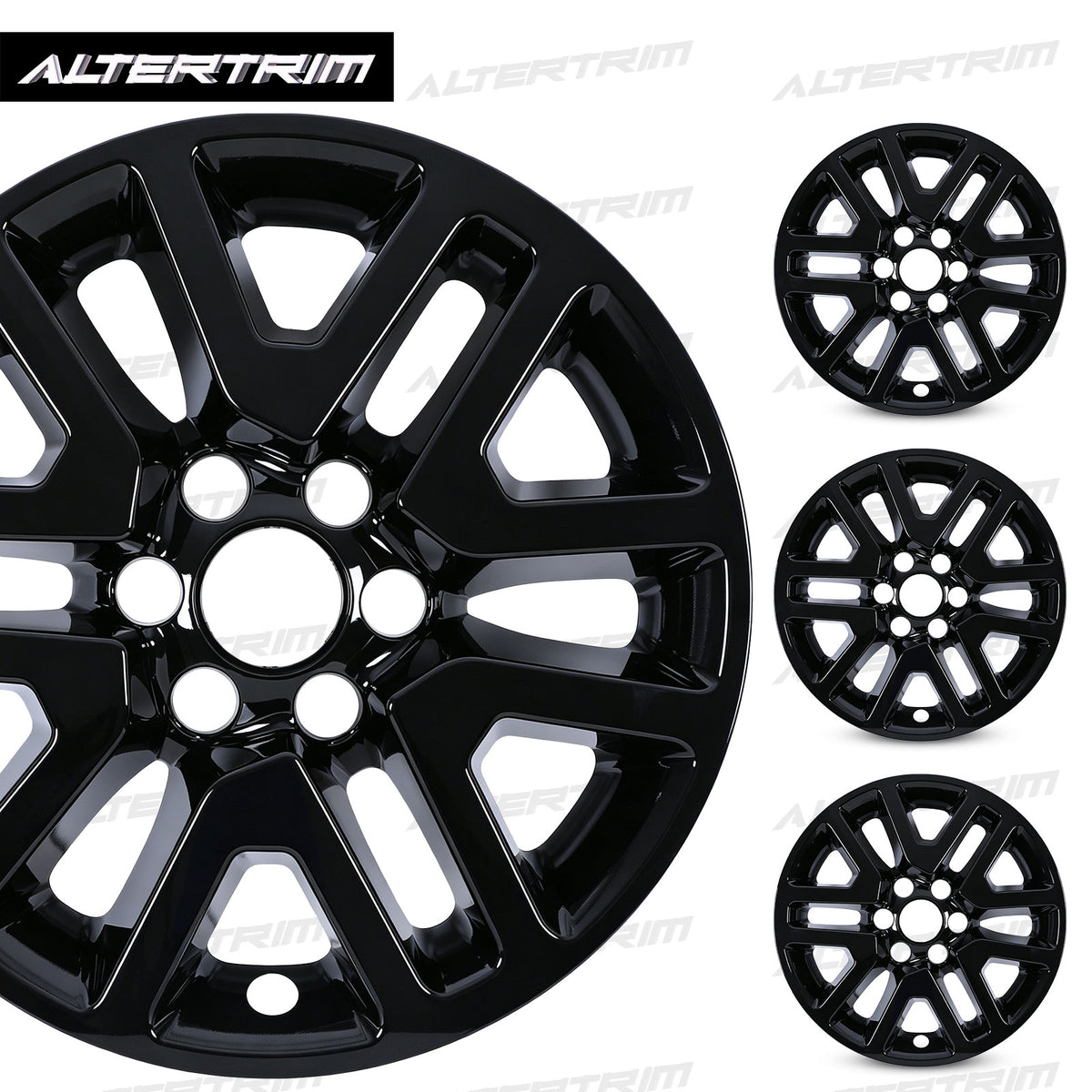 17 Inch Wheel Skins for 2014-2021 Nissan Frontier - Black Lacquer