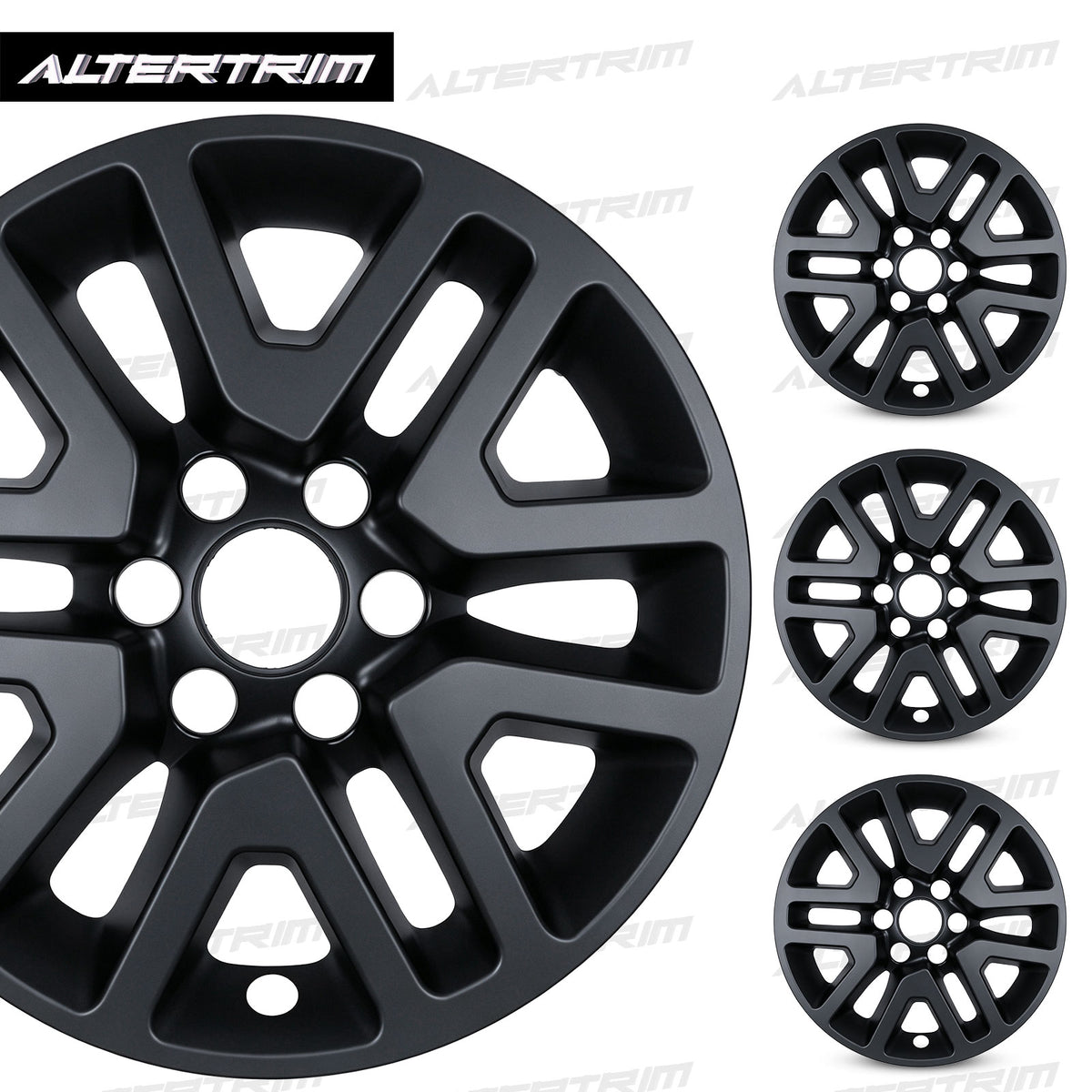 17 Inch Wheel Skins for 2014-2021 Nissan Frontier - Black Matte