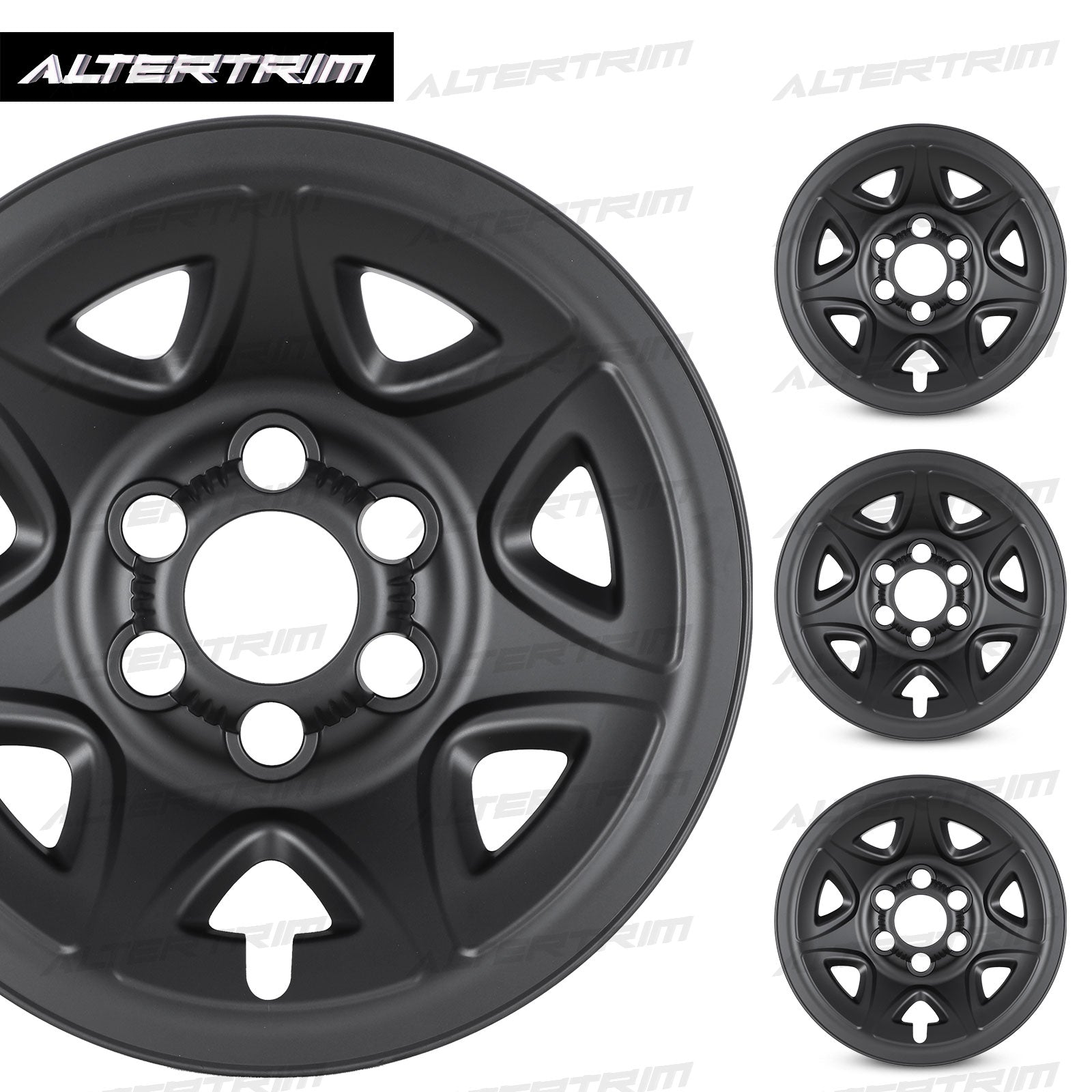 17 Inch Wheel Skins for 14-19 Chevy Silverado GMC Sierra 1500 - Matte Black