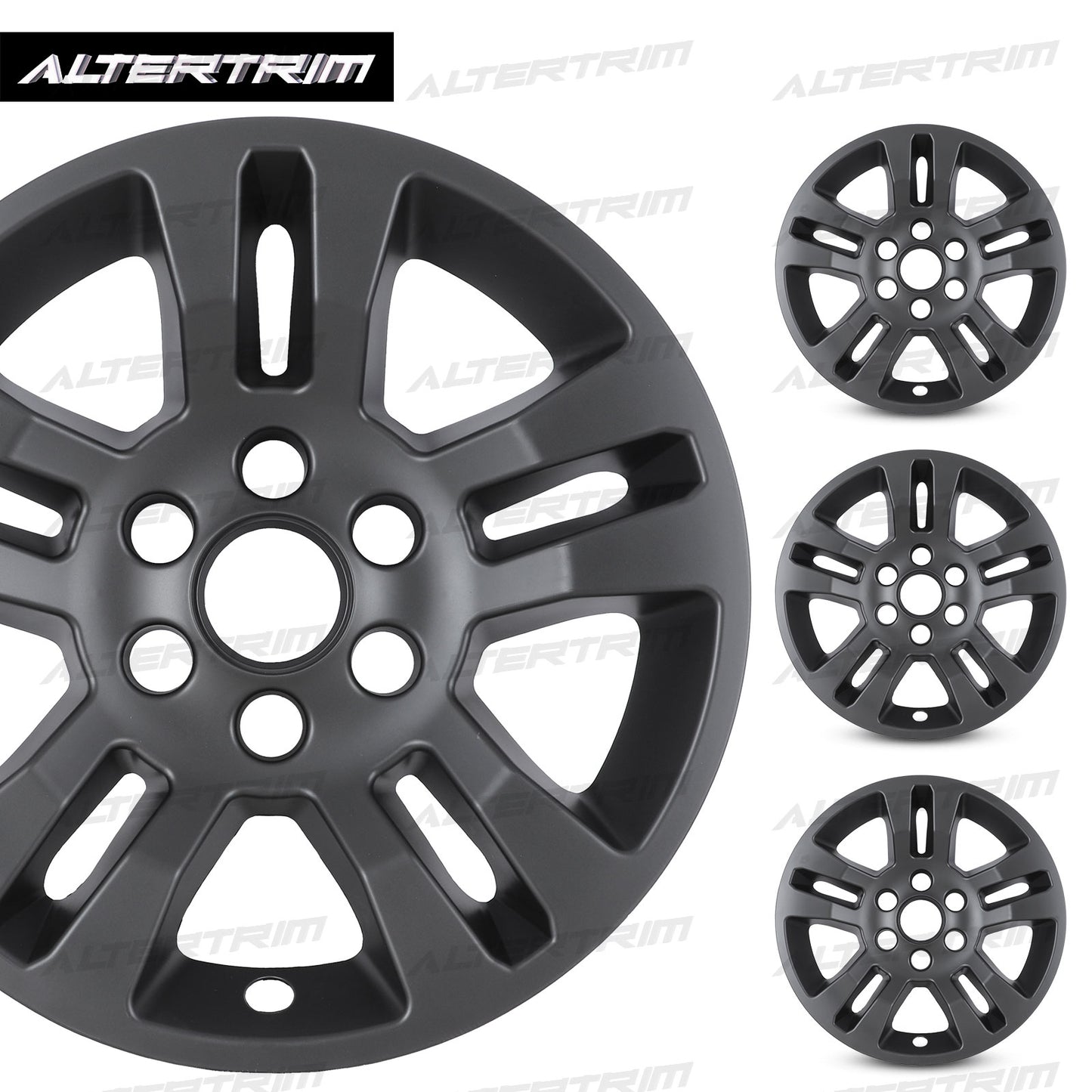 18 Inch Wheel Skins for 2014-2019 Chevy Silverado 1500/2015-2020 Chevy Suburban and Tahoe - Matte Black
