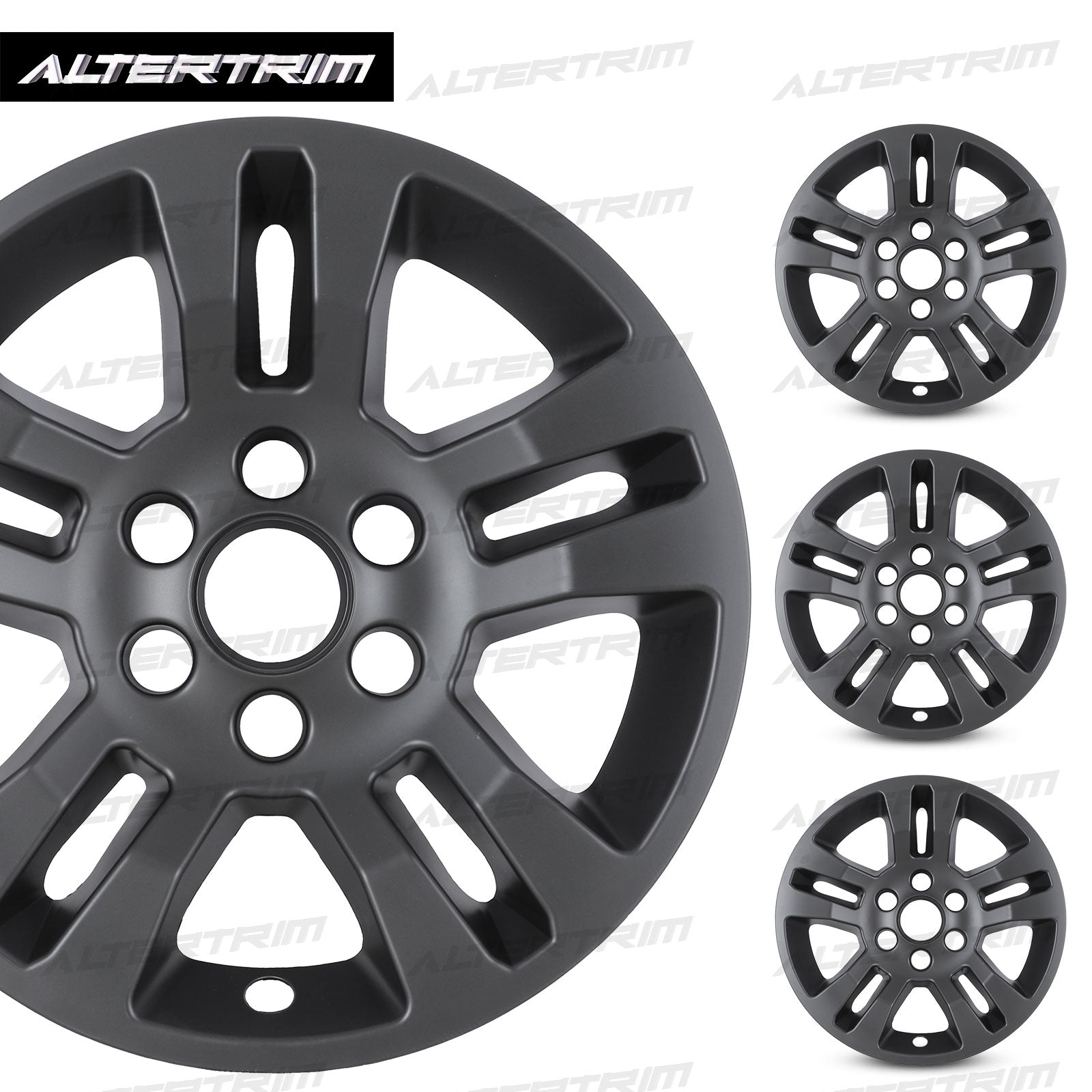 18 Inch Wheel Skins for 2014-2019 Chevy Silverado 1500/2015-2020 Chevy Suburban and Tahoe - Matte Black