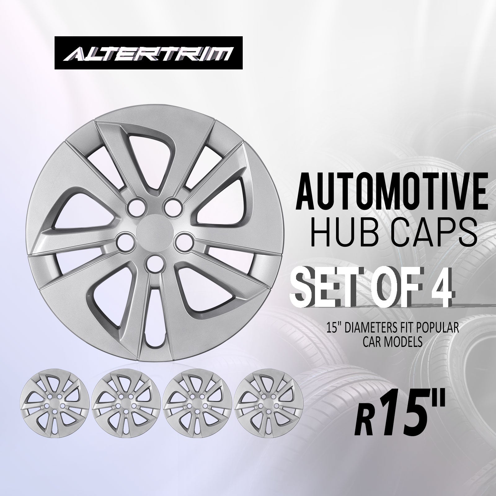 15 Inch Wheel Hubcaps for 2016-2022 TOYOTA Prius/ 2020-2024 TOYOTA Corolla - Lacquer
