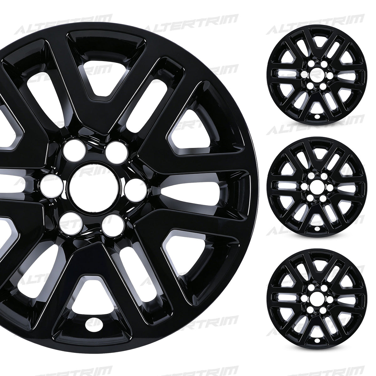 17 Inch Wheel Skins for 2014-2021 Nissan Frontier - Black Lacquer