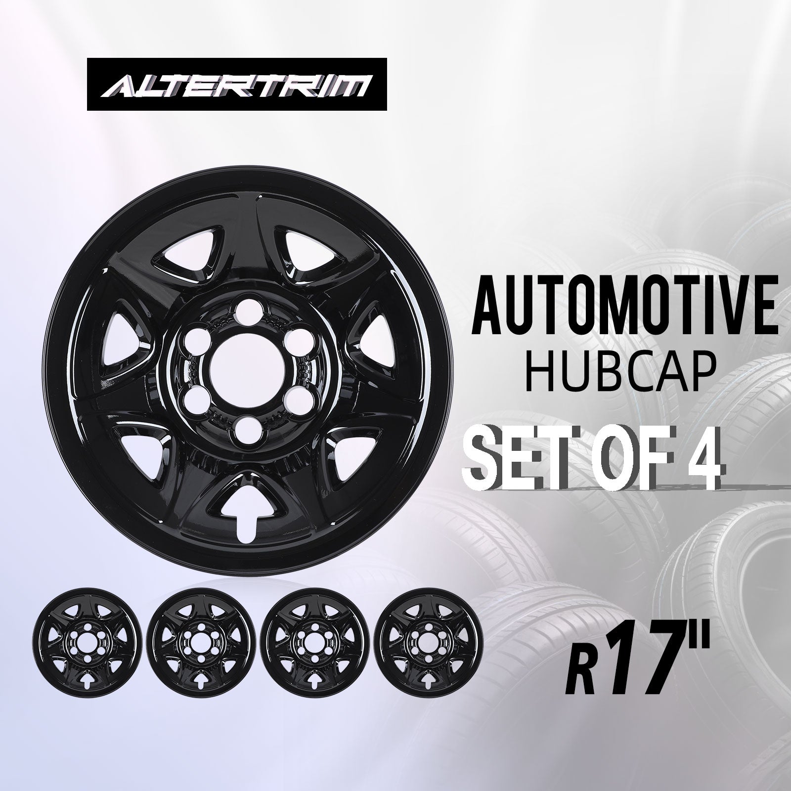 17 Inch Wheel Skins for 14-19 Chevy Silverado GMC Sierra 1500 - Black Lacquer