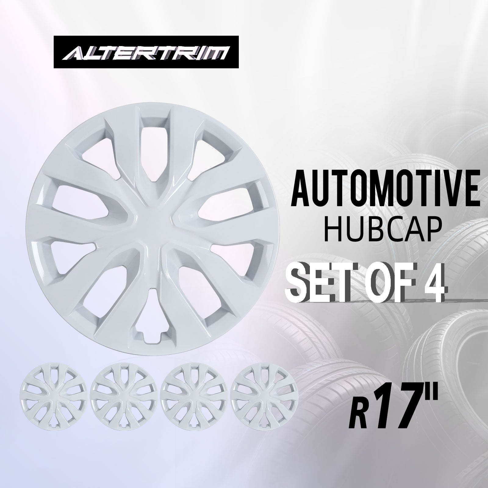 17 Inch Wheel Hubcaps for 2014-2020 Nissan Rogue - White Lacquer