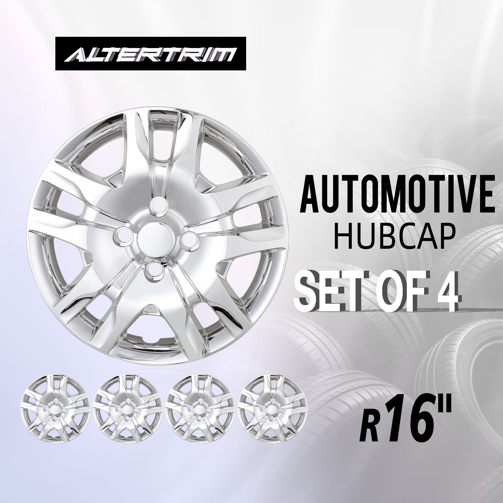 16 Inch Wheel Hubcaps for 2007-2012 Nissan Sentra - Chrome