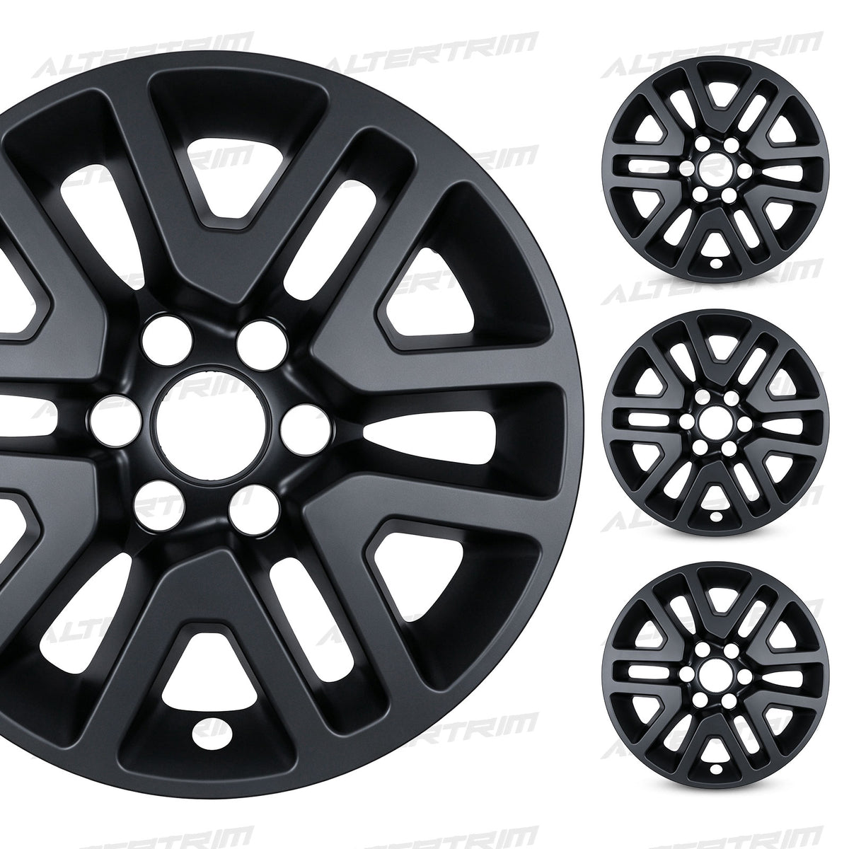 17 Inch Wheel Skins for 2014-2021 Nissan Frontier - Black Matte