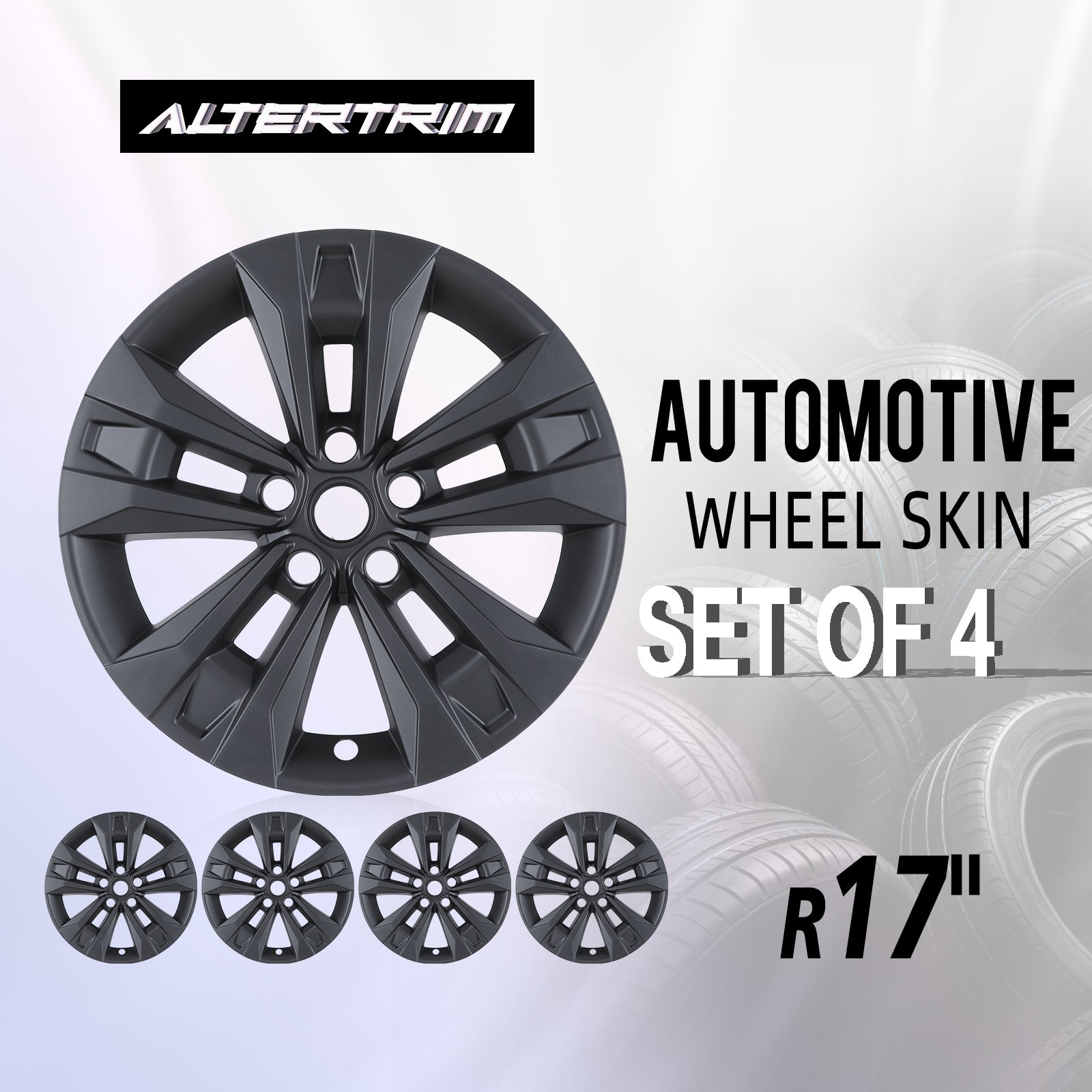 17 Inch Wheel Skins for 2025-2026 Chevrolet Equinox LT - Matte Black