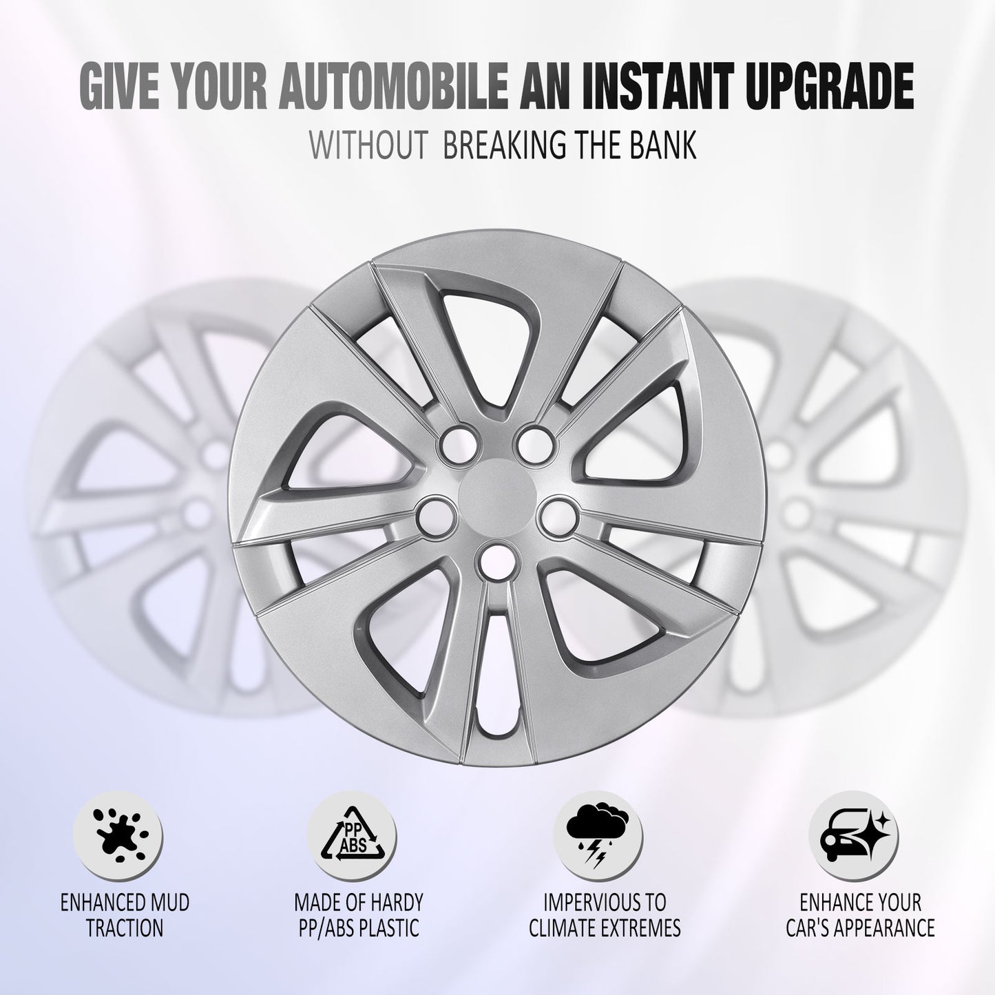 15 Inch Wheel Hubcaps for 2016-2022 TOYOTA Prius/ 2020-2024 TOYOTA Corolla - Lacquer