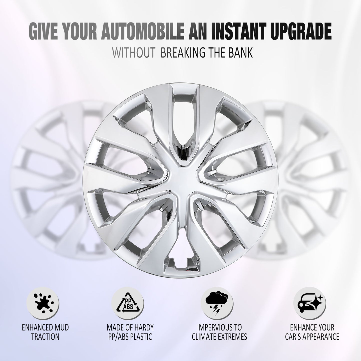 17 Inch Wheel Hubcaps for 2014-2020 Nissan Rogue - Chrom
