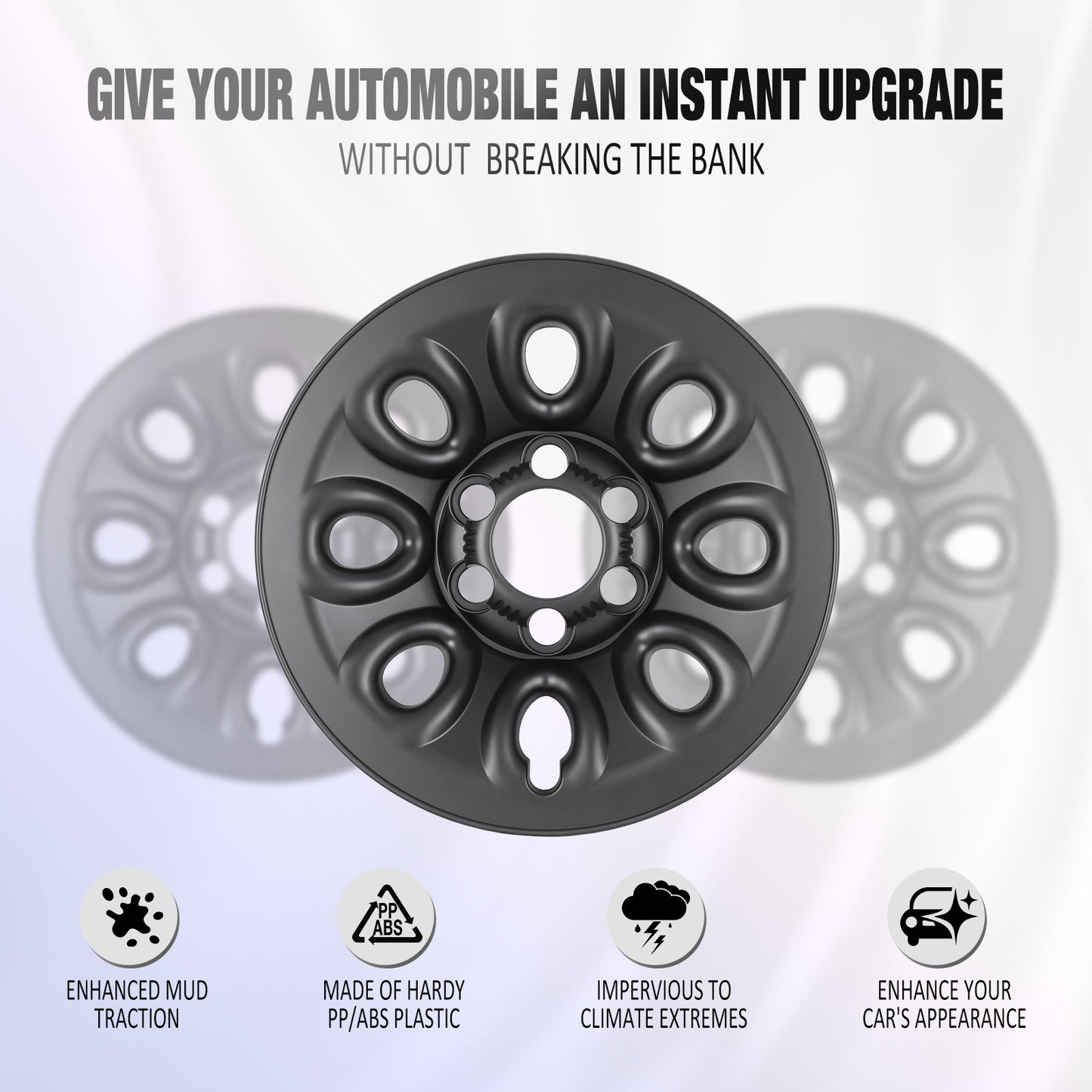 17 Inch Wheel Skins for 05-13 Chevy Silverado GMC Sierra 1500 - Matte Black