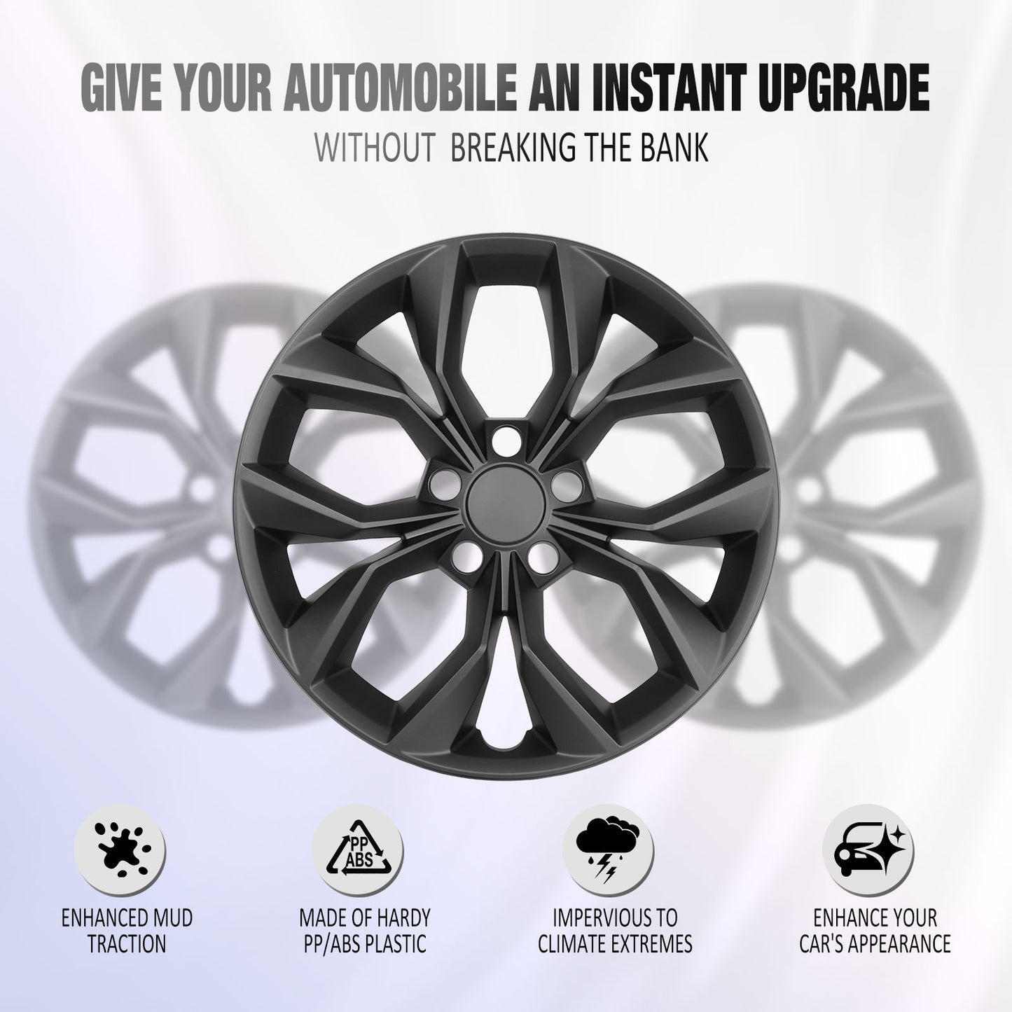 17 Inch Wheel Hubcaps for 2023-2026 Honda CR-V LX  - Matte Black