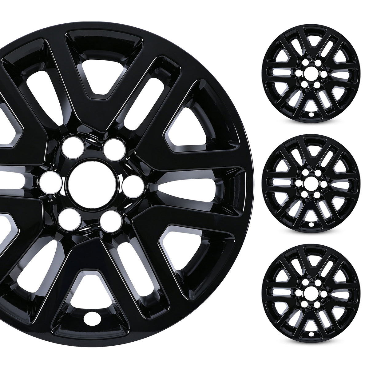17 Inch Wheel Skins for 2014-2021 Nissan Frontier - Black Lacquer