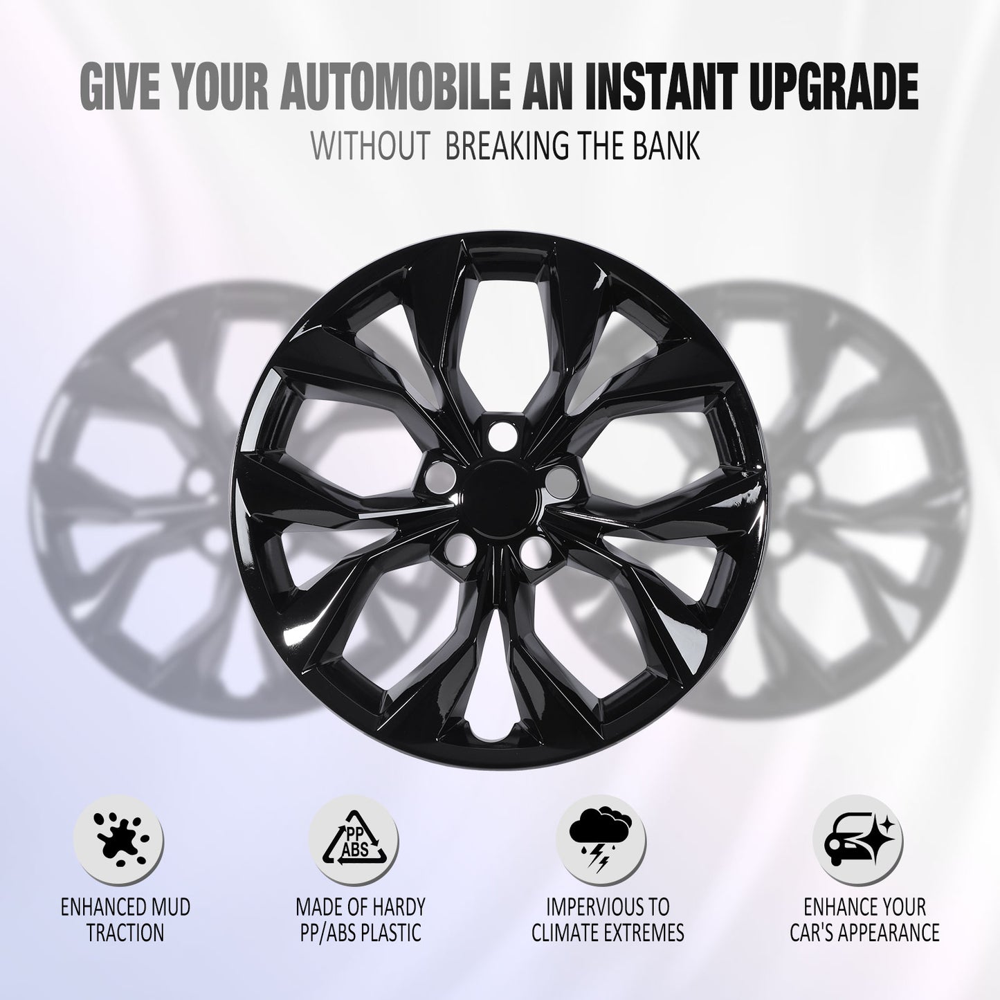 17 Inch Wheel Hubcaps for 2023-2026 Honda CR-V LX  - Black Lacquer