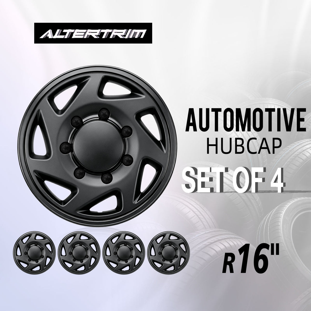 16 Inch Wheel Skins for 1992-2014 Ford E Series Van - Matte Black