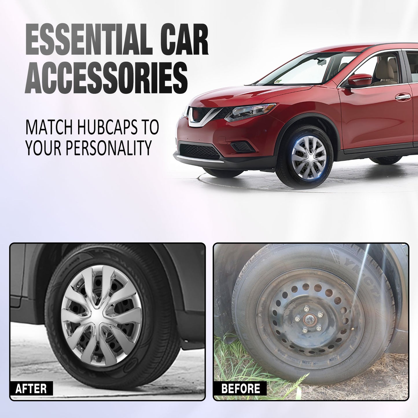 17 Inch Wheel Hubcaps for 2014-2020 Nissan Rogue - Chrom