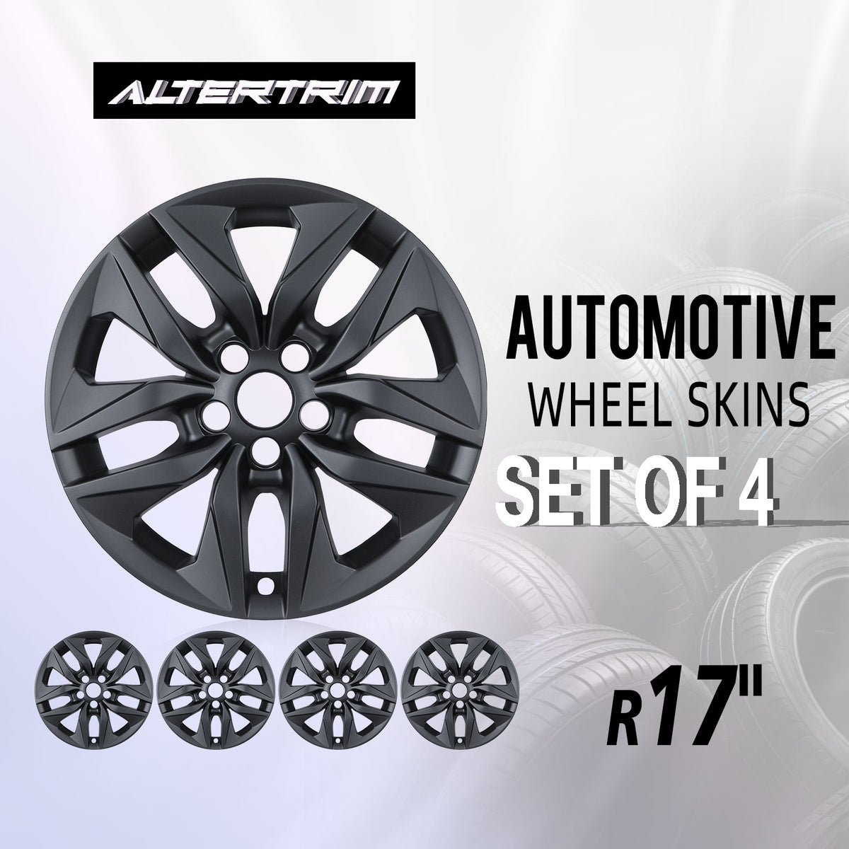 17 Inch Wheel Skins for 2021-2025 TOYOTA SIENNA - Matte Black