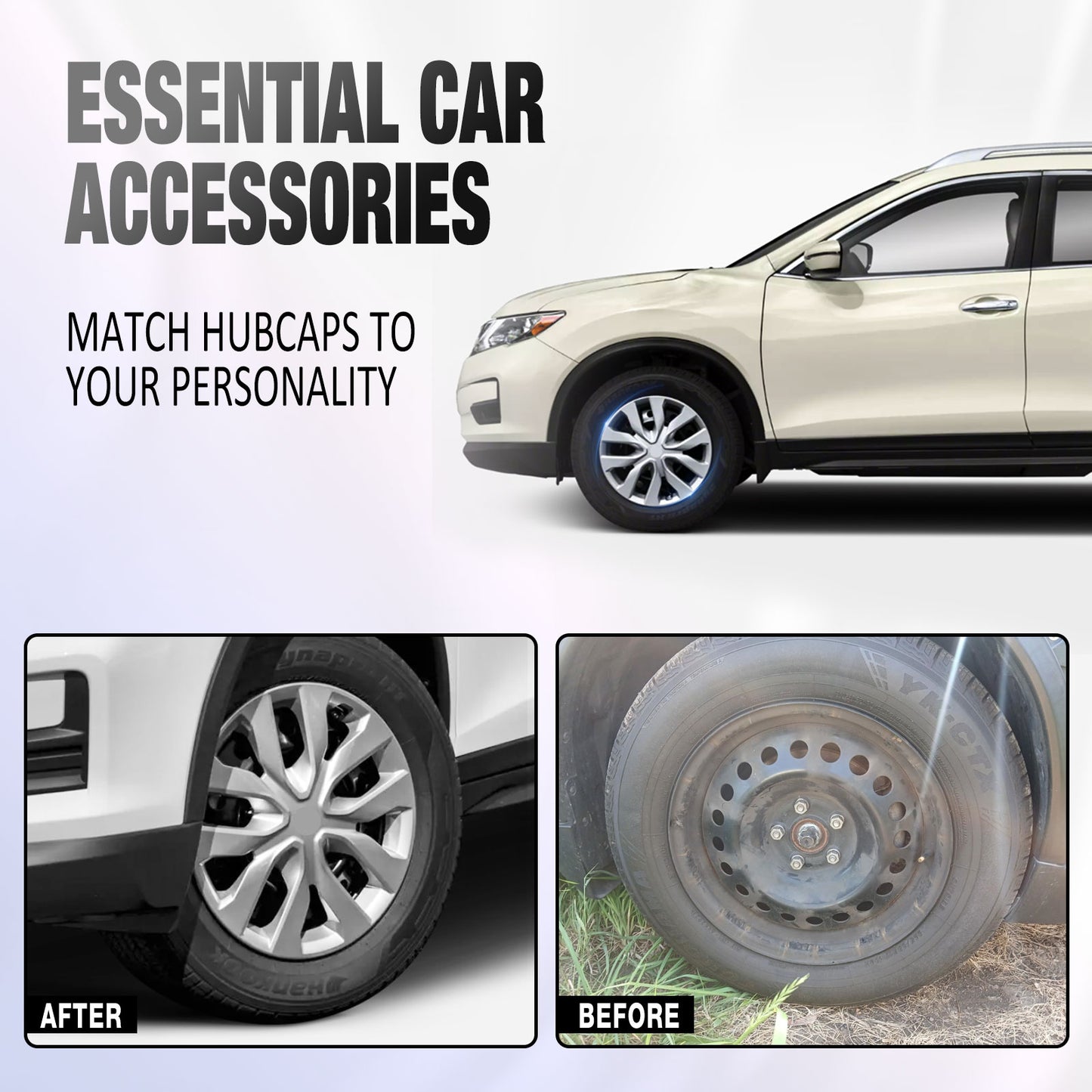 17 Inch Wheel Hubcaps for 2014-2020 Nissan Rogue - Lacquer