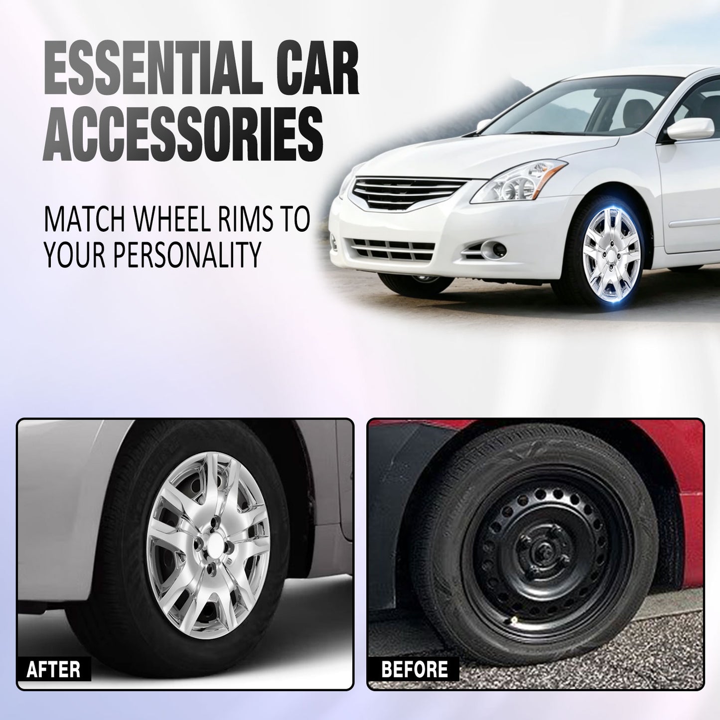 16 Inch Wheel Hubcaps for 2007-2012 Nissan Sentra - Chrome