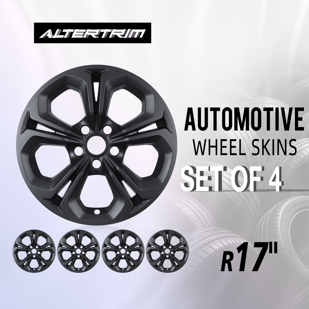 17 Inch Wheel Skins for 2023-2026 Honda Accord - Black Matte