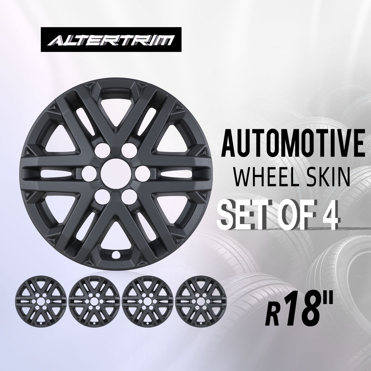 18 Inch Wheel Skins for 2022-2026 TOYOTA TUNDRA/2023-2026 Toyota Sequoia - Matte Black