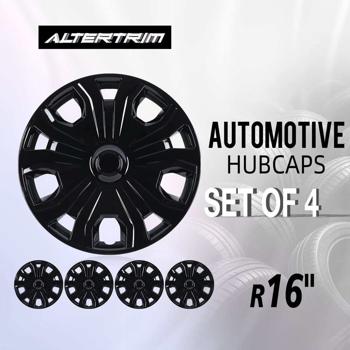 16 Inch Wheel Skins for 2014-2023 Ford Transit Connect - Black