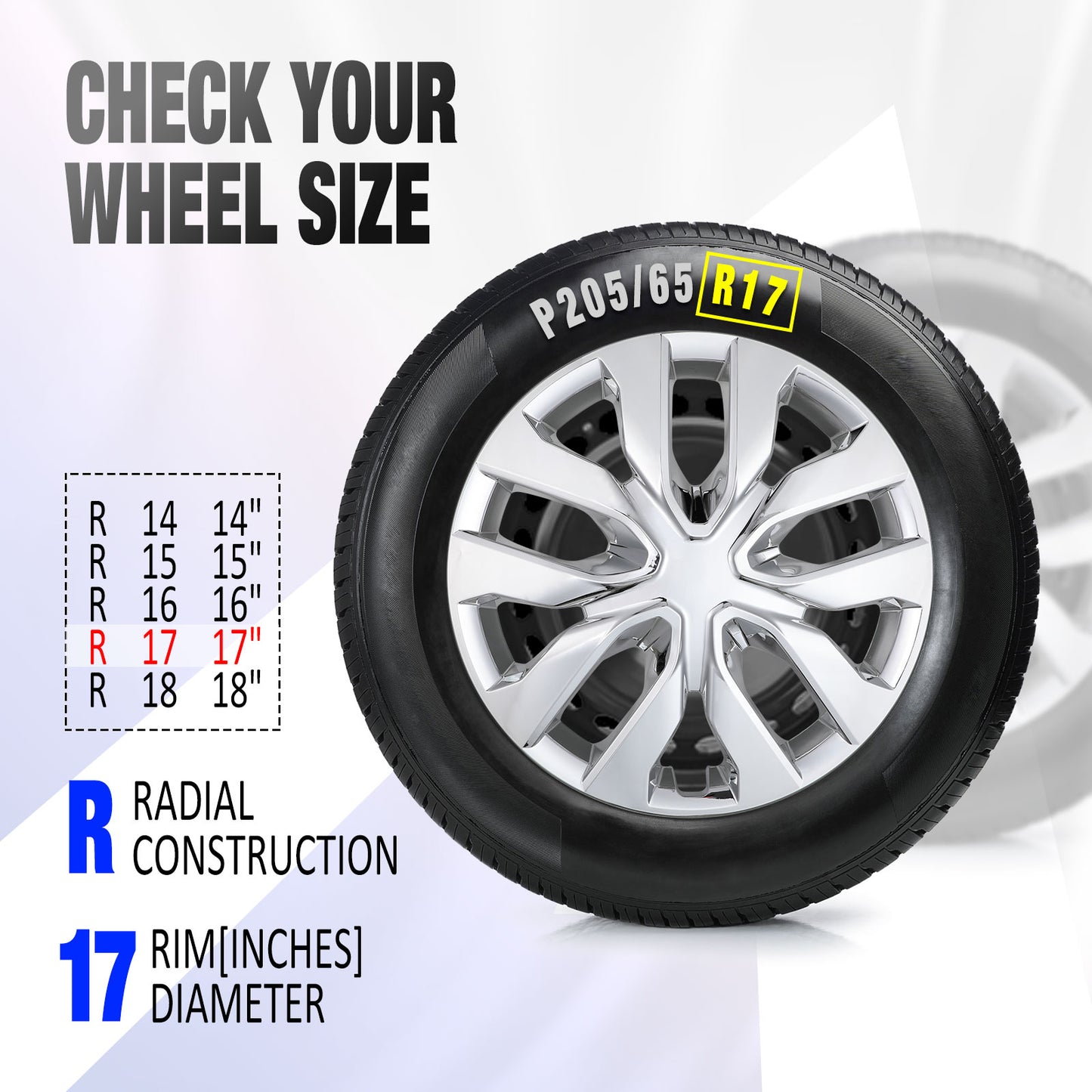 17 Inch Wheel Hubcaps for 2014-2020 Nissan Rogue - Chrom