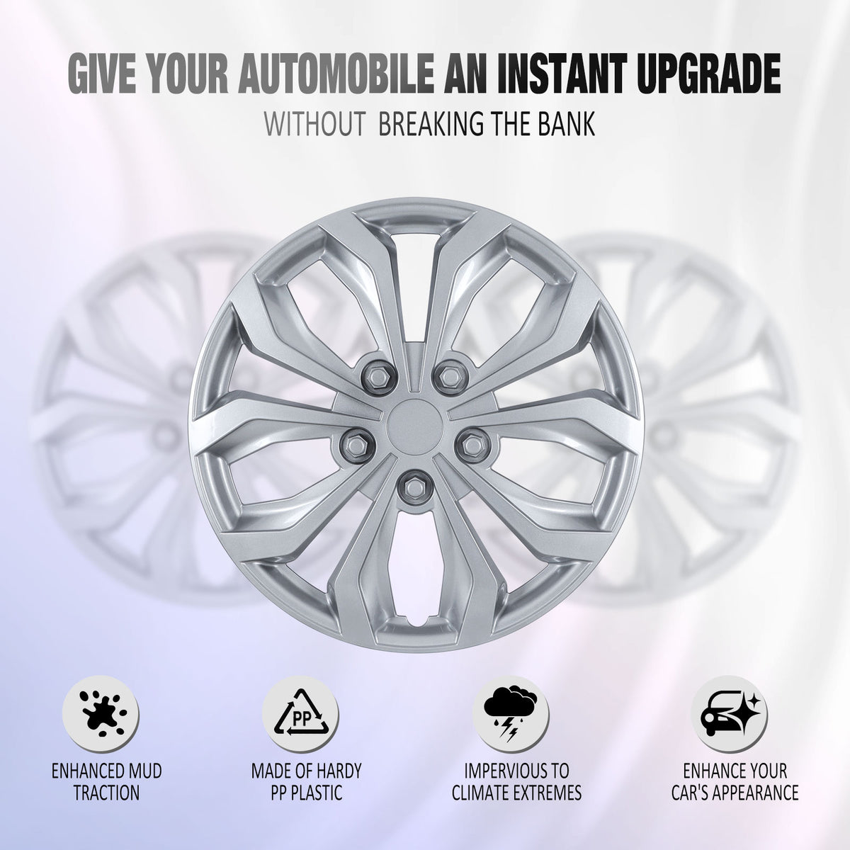 15 Inch Universal Hubcaps for Steel Wheel Rims Cover - Lacquer