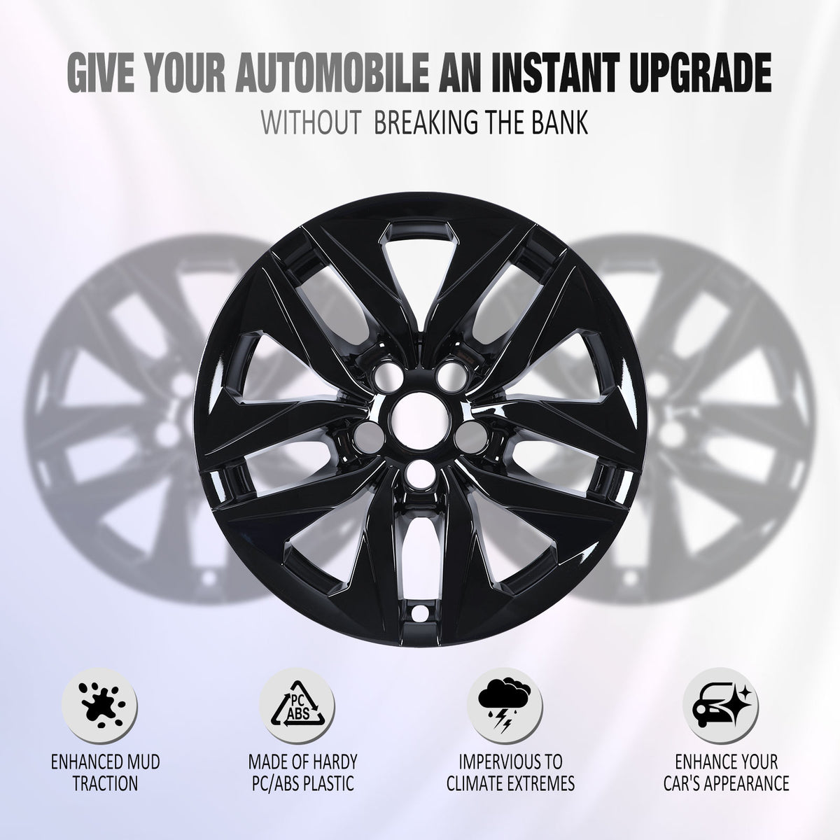 17 Inch Wheel Skins for 2021-2025 TOYOTA SIENNA - Black Lacquer