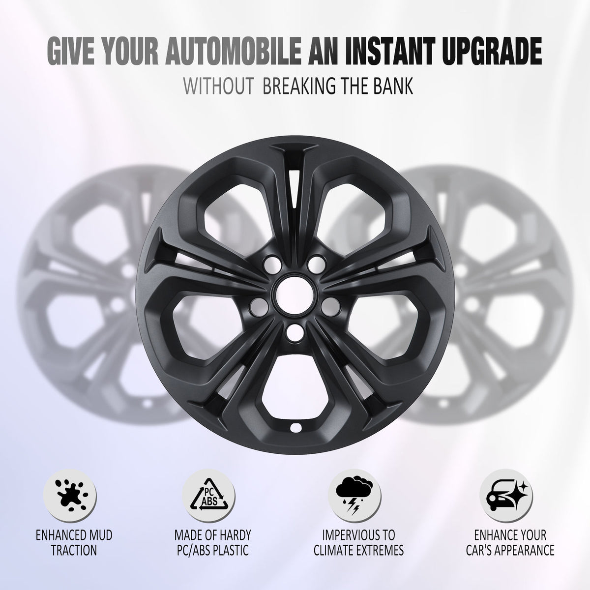 17 Inch Wheel Skins for 2023-2026 Honda Accord - Black Matte