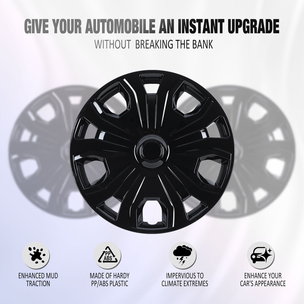 16 Inch Wheel Skins for 2014-2023 Ford Transit Connect - Black