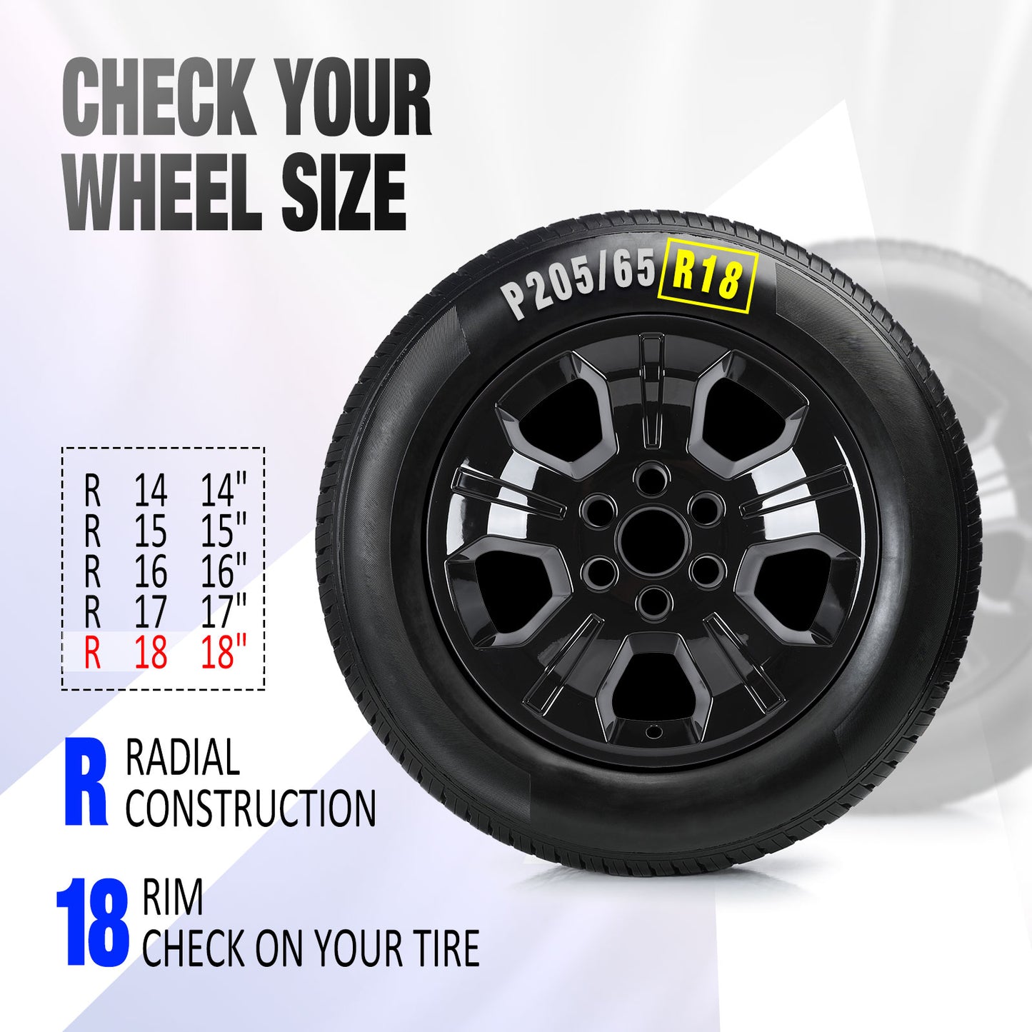 18 Inch Wheel Skins for 2014-2019 Chevy Silverado 1500 - Black Lacquer