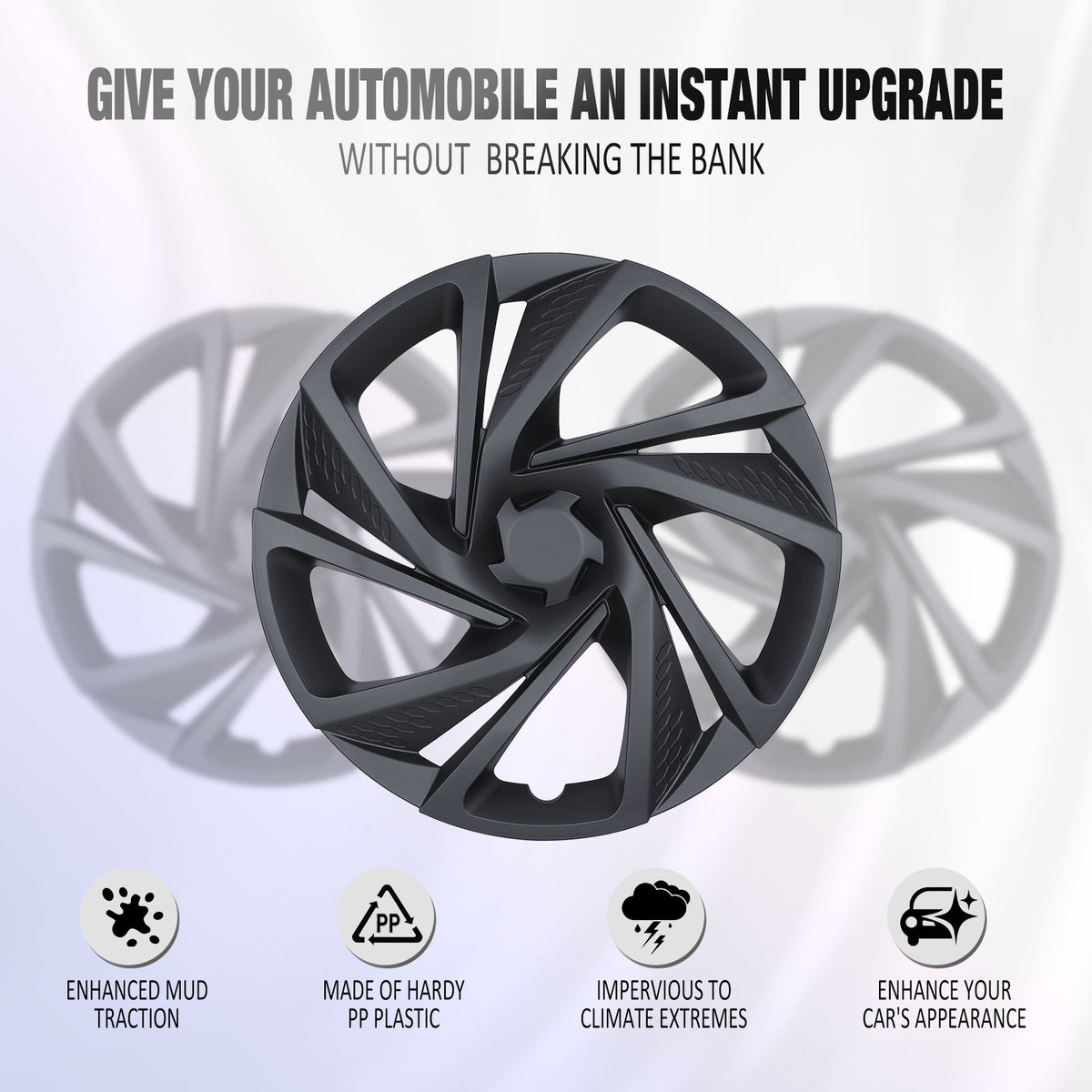 16 Inch Wheel Skins for 2017-2023 SUBARU IMPREZA SEDAN/WAGON - Matte Black