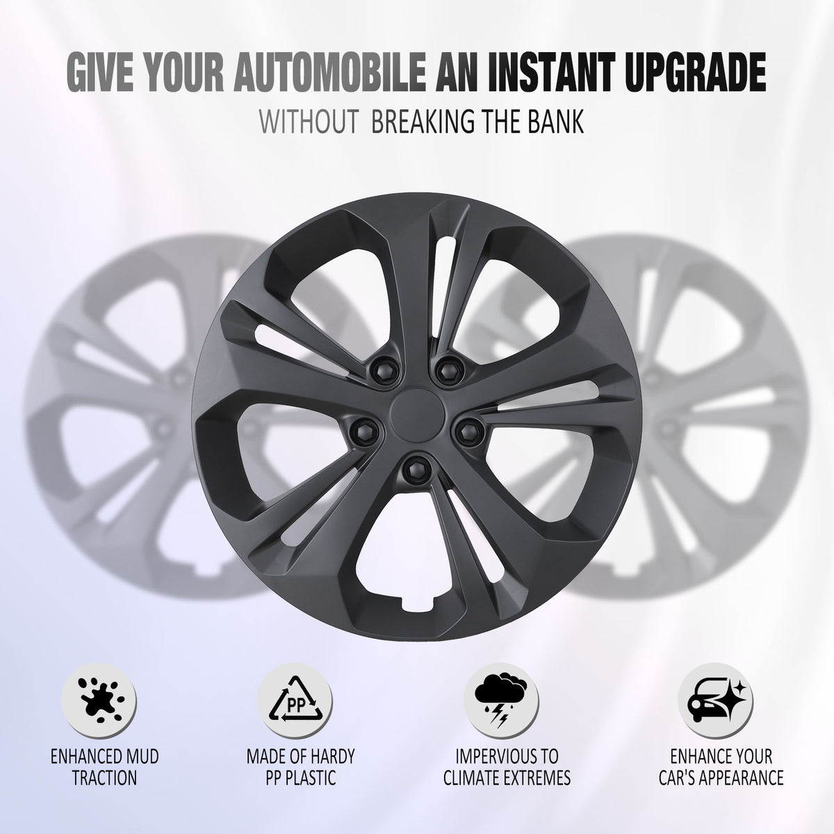 17 Inch Wheel Skins for 2024-2025 Chevy Trax - Matte Black
