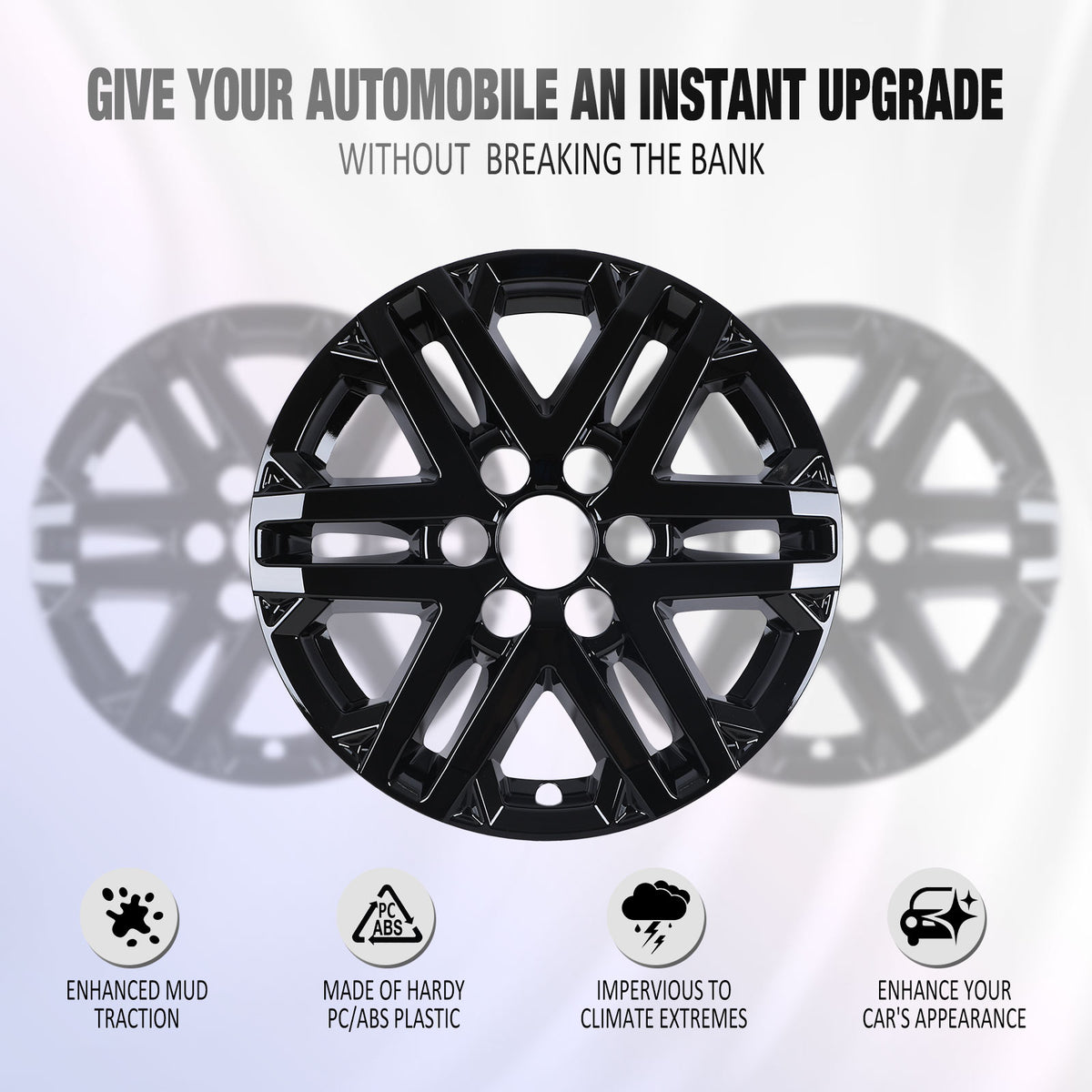 18 Inch Wheel Skins for 2022-2026 TOYOTA TUNDRA/2023-2026 Toyota Sequoia - Black