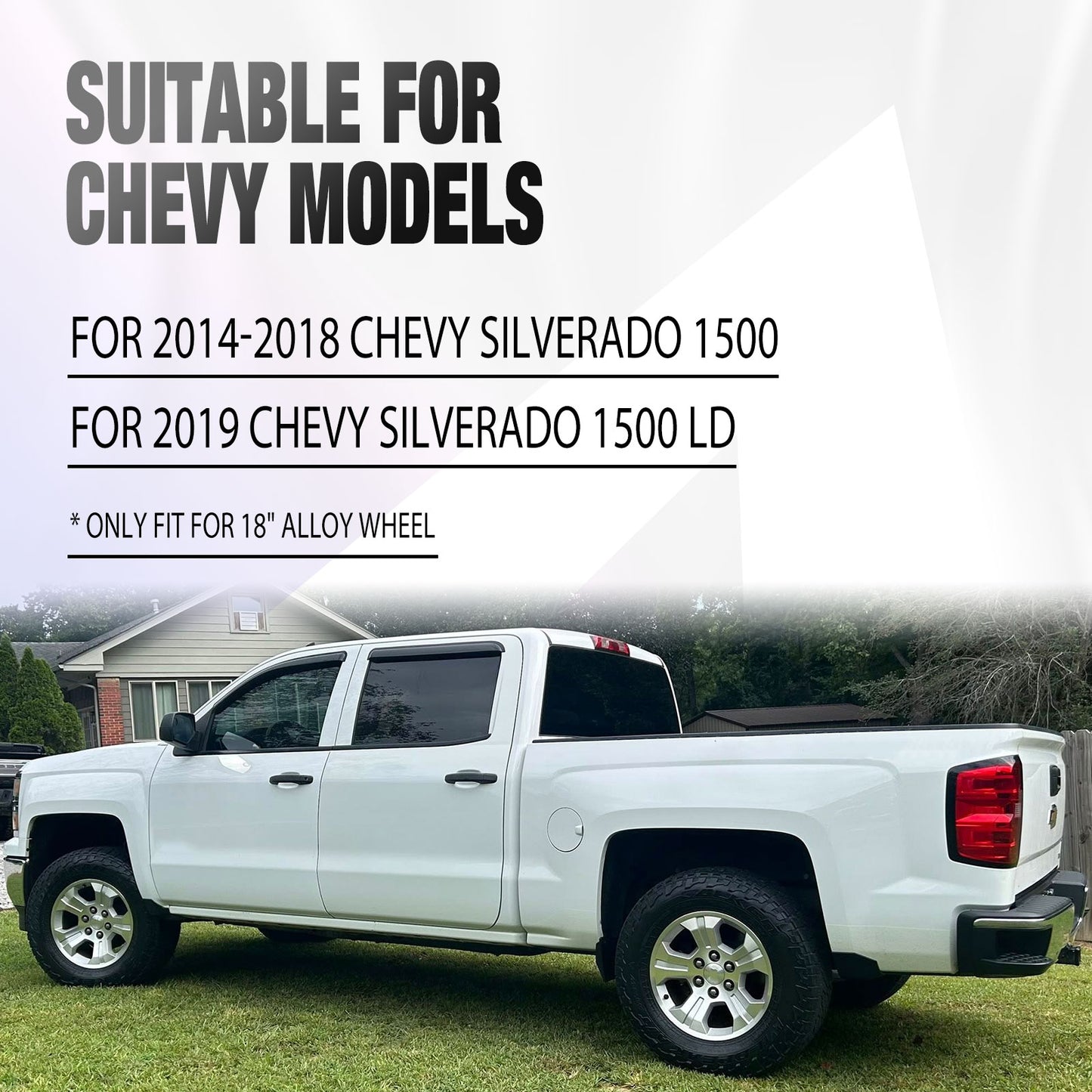 18 Inch Wheel Skins for 2014-2019 Chevy Silverado 1500 - Black Lacquer