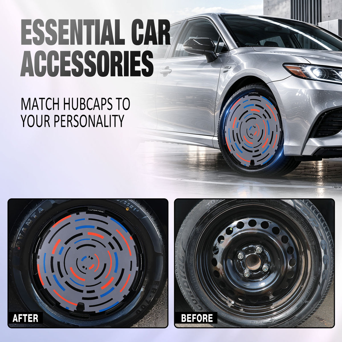 17 Inch Aerodisc Full Coverage Wheel Covers for Universal Steel Wheels