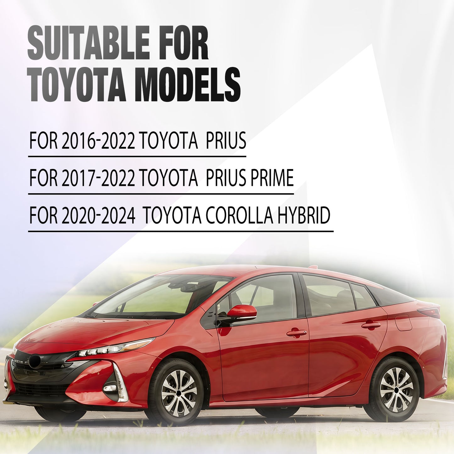 15 Inch Wheel Hubcaps for 2016-2022 TOYOTA Prius/ 2020-2024 TOYOTA Corolla - Silver Lacquer & Black Lacquer