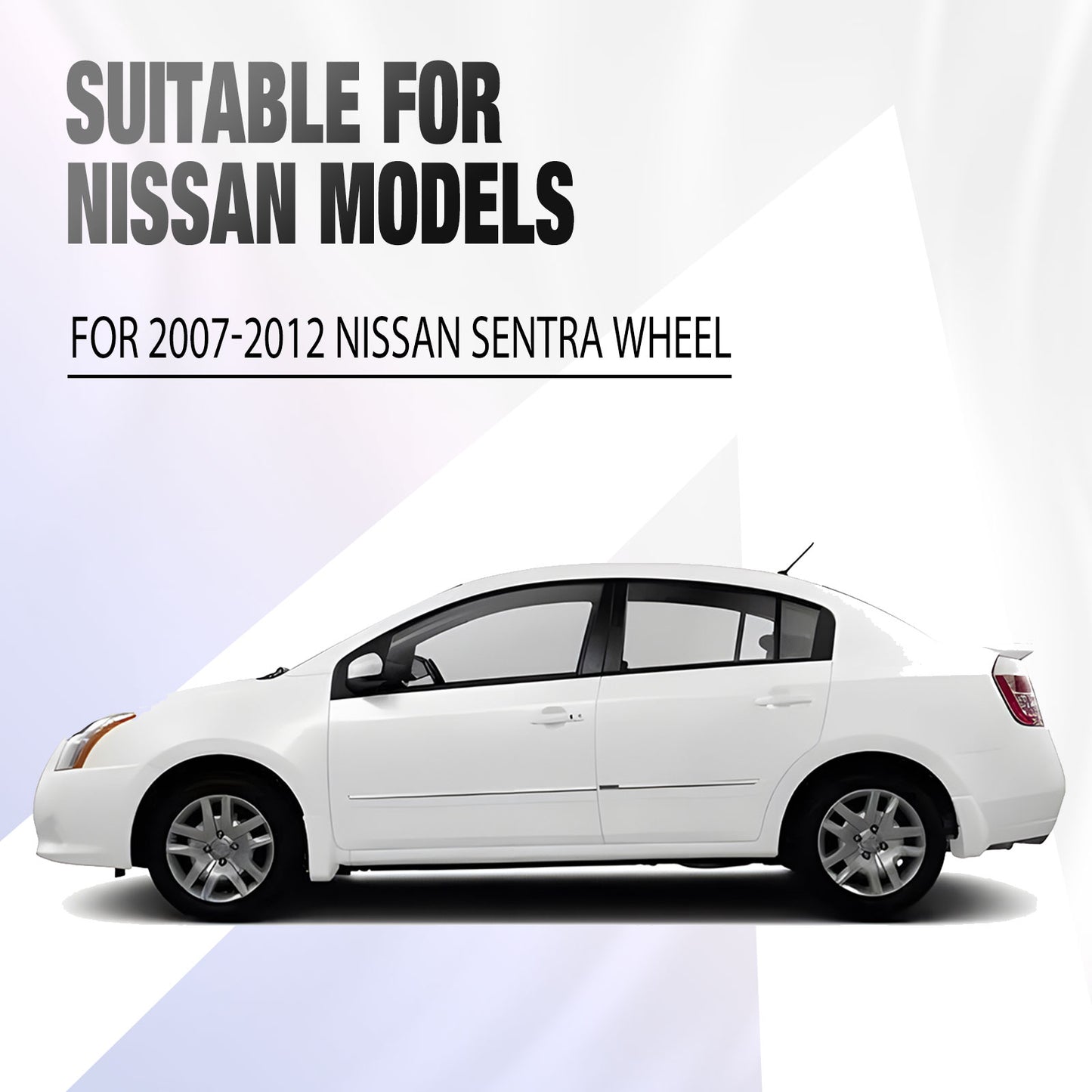 16 Inch Wheel Hubcaps for 2007-2012 Nissan Sentra - Black Lacquer