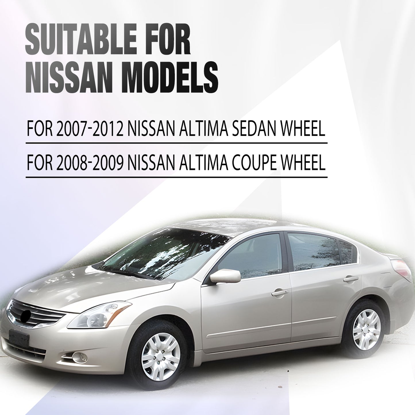 16 Inch Wheel Hubcaps for 2007-2012 Nissan Altima Sedan/2008-2009 Nissan Altima Coupe - Black Lacquer