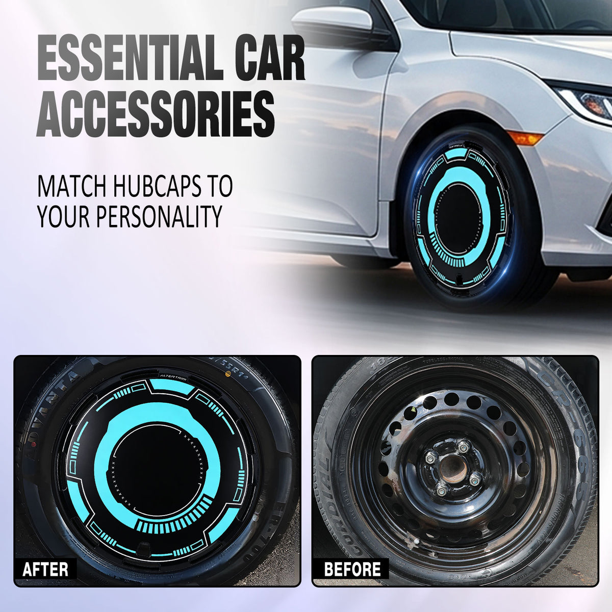 17 Inch Aero disc Full Coverage Wheel Covers for Universal Steel Wheels