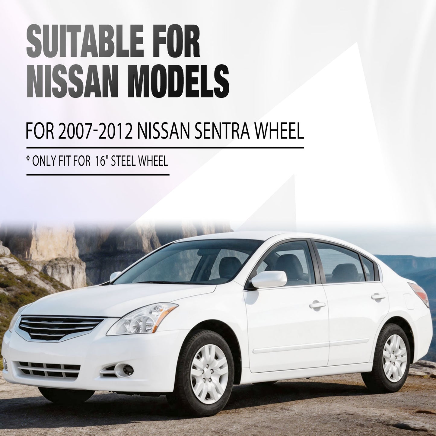 16 Inch Wheel Hubcaps for 2007-2012 Nissan Sentra - Chrome