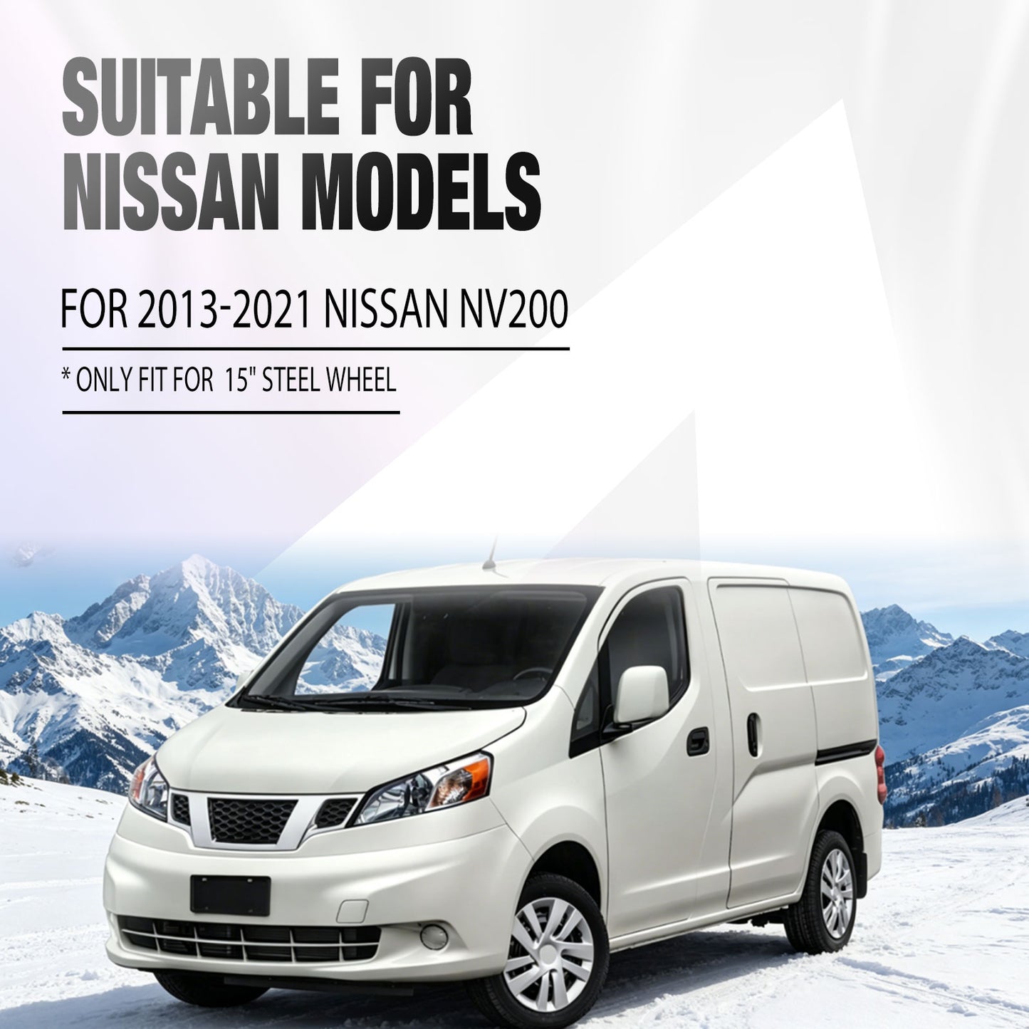 15 Inch Wheel Hubcaps for 2013-2021 Nissan NV200 - Chrome