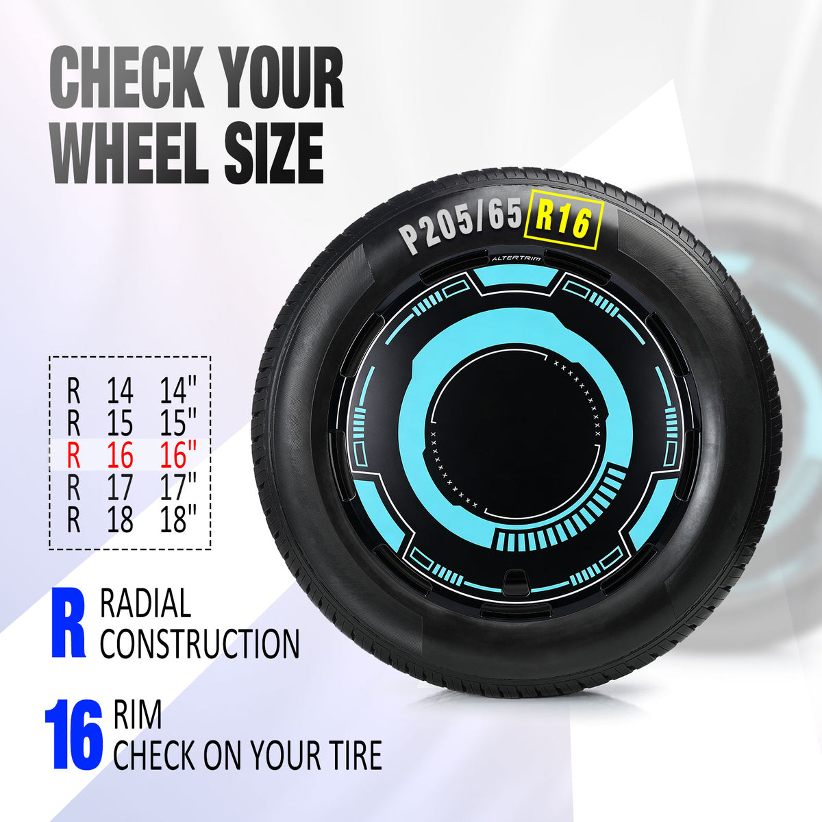 16 Inch Aero disc Full Coverage Wheel Covers for Universal Steel Wheels