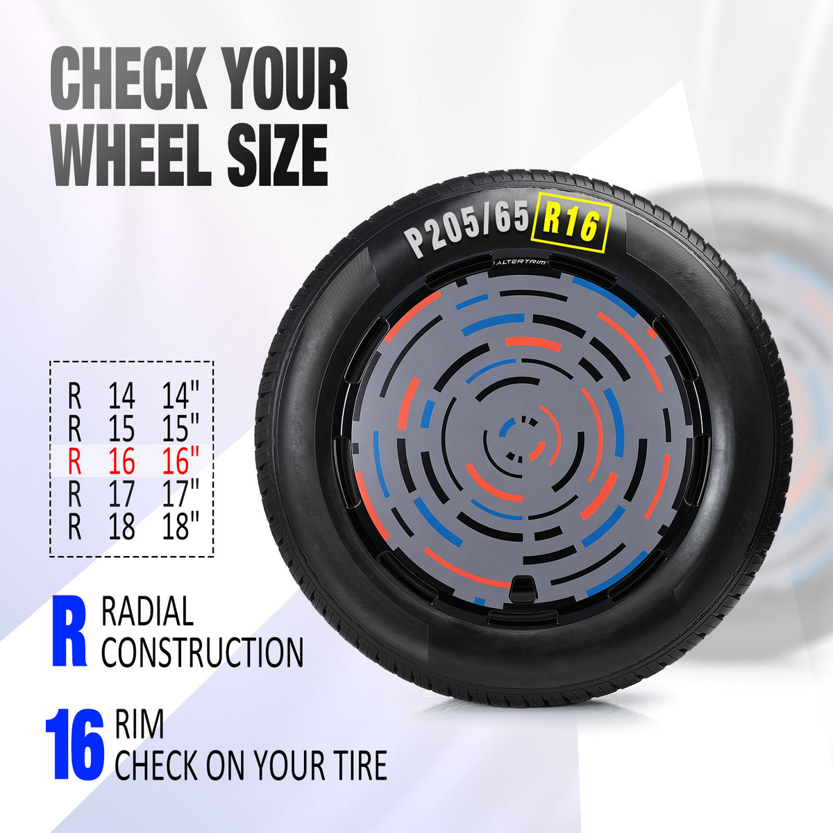 16 Inch Aerodisc Full Coverage Wheel Covers for Universal Steel Wheels