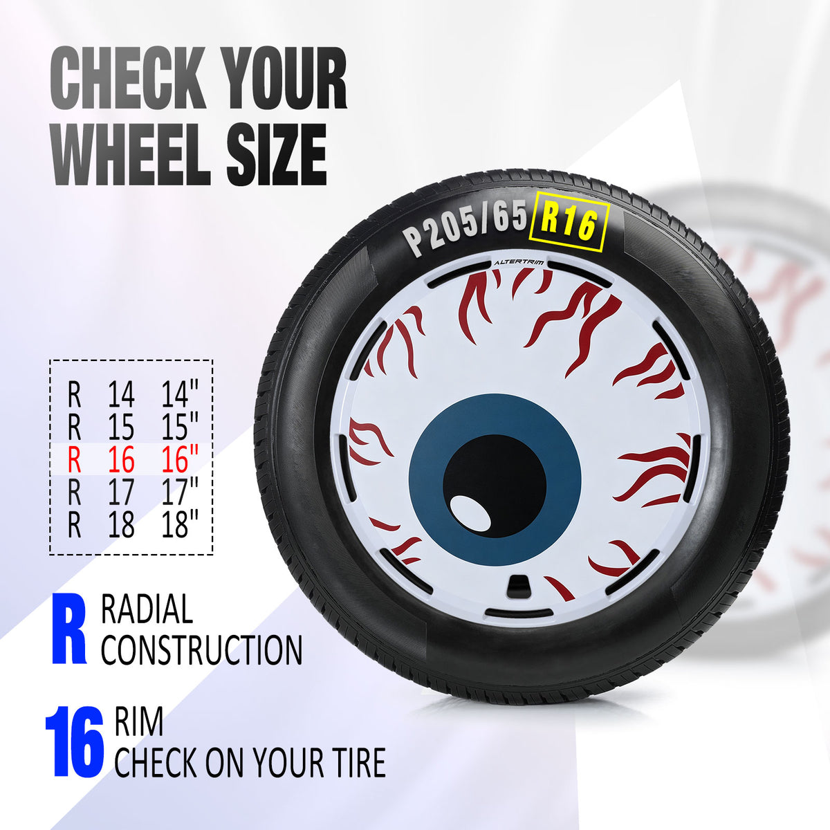 16 Inch Aero disc Full Coverage Wheel Covers for Universal Steel Wheels