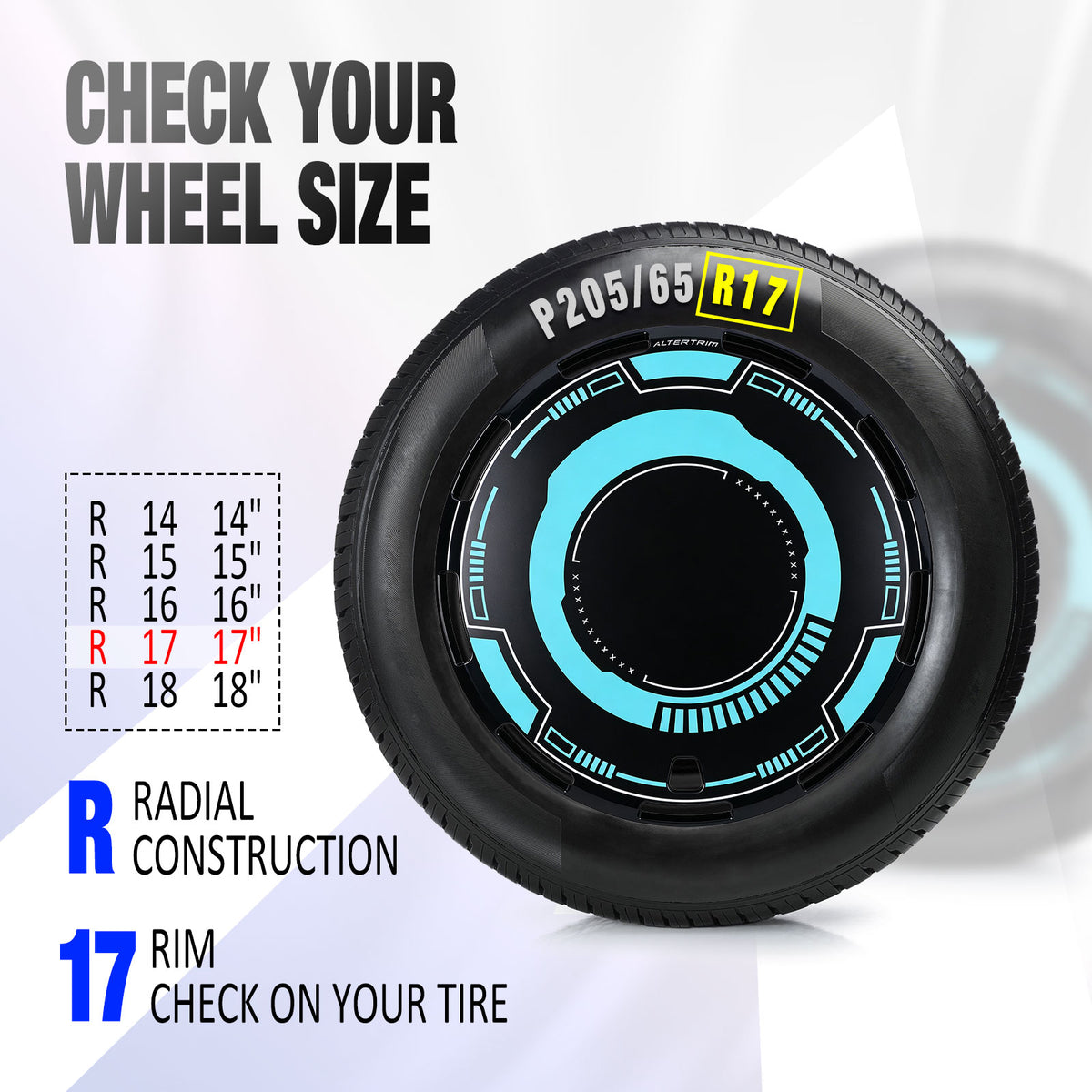 17 Inch Aero disc Full Coverage Wheel Covers for Universal Steel Wheels