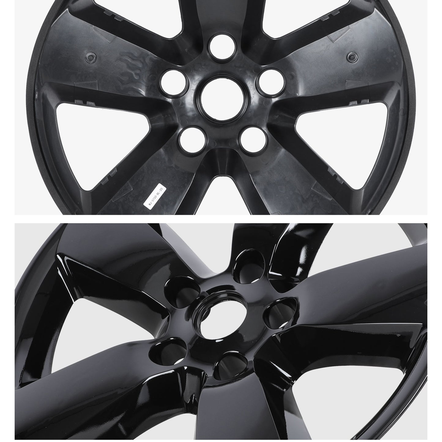 20 Inch Wheel Skins for 2013-2018 Dodge Ram 1500 & 2019-2023 Ram 1500 Classic - Black Lacquer